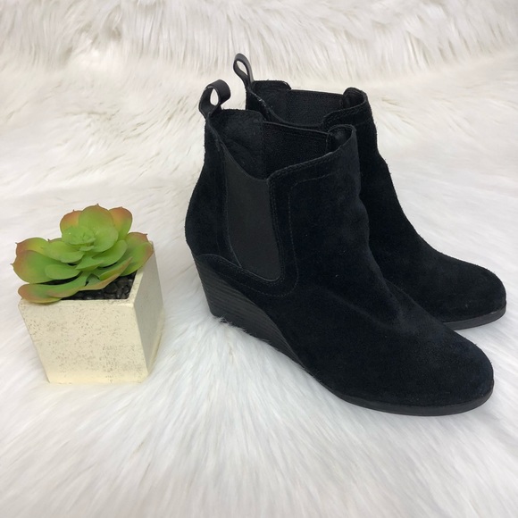 Lucky Brand Shoes - Lucky Brand Chelsea Black wedge suede booties